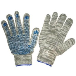 Перчатки х/б с ПВХ 5 нитей (10 пар) серые р-р 9 (1/40 шт.)