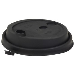 Крышка для стакана (d-90 мм) с питейником черная МАТОВАЯ ВЗЛП (50/1000 шт.) 3001м/ч