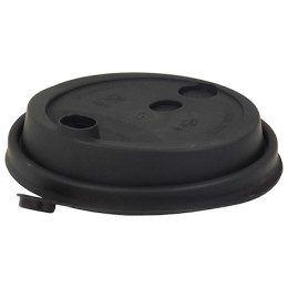 Крышка для стакана (d-90 мм) с питейником черная МАТОВАЯ ВЗЛП (50/1000 шт.) 3001м/ч