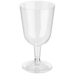 Бокал 200 мл для вина прозрачный (черная ножка) (14/210 шт.) Интропластик