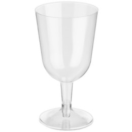 Бокал 200 мл для вина прозрачный (черная ножка) (14/210 шт.) Интропластик