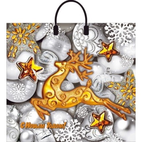 Пакет с пластиковой ручкой ПВД 38х35 (90 мкм) Серебро лам. (10/100 шт.) Интерпак в Екатеринбург — Uralhoz.ru