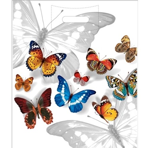 Пакет с прорубной ручкой ПВД 40х47 (45 мкм) Бабочки (50/500 шт.) Интерпак в Екатеринбург — Uralhoz.ru