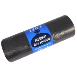 Мешок д/мусора ПВД 120 л (20 шт.) рулон 30 мкм NEW Омск синяя этикетка (1/5 шт.)