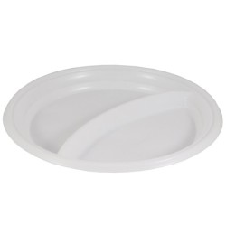 Тарелка D205 (2-секц.) ПС белая (100/1800 шт.) ПолиЭР