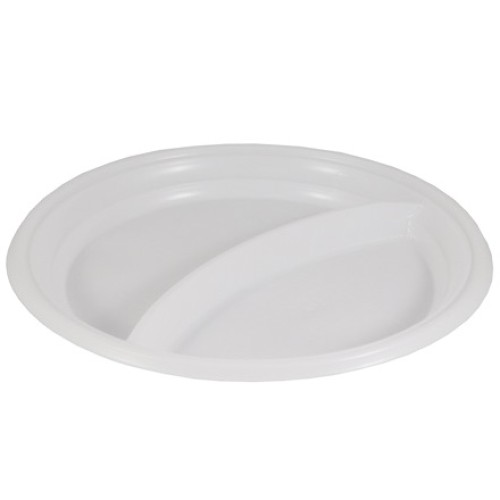 Тарелка D205 (2-секц.) ПС белая (100/1800 шт.) ПолиЭР в Екатеринбург — Uralhoz.ru