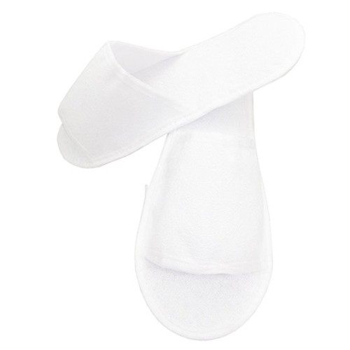 Одноразовые тапочки Махровые-Эконом белые, открытый мыс (10/400 шт.) арт.512 в Екатеринбург — Uralhoz.ru