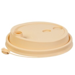 Крышка для стакана (d-90 мм) с питейником крафт МАТОВАЯ ВЗЛП (50/1000 шт) 3001Крафт/М