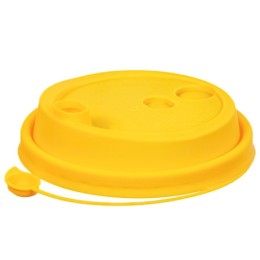 Крышка для стакана (d-80 мм) с питейником желтая МАТОВАЯ ВЗЛП (50/1000 шт.) 3002ж/м