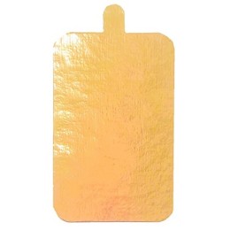 Подложка с держателем прямоугольник (0,8 мм) 100х65 мм золото (25/500 шт.)