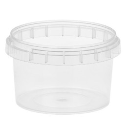 Контейнер круглый 485 мл (Н-60 D-120) упорное кольцо+конт.замок (400 шт.) Пласт-Сервис Плюс б/к