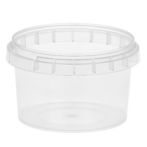 Контейнер круглый 485 мл (Н-60 D-120) упорное кольцо+конт.замок (400 шт.) Пласт-Сервис Плюс б/к в Екатеринбург — Uralhoz.ru