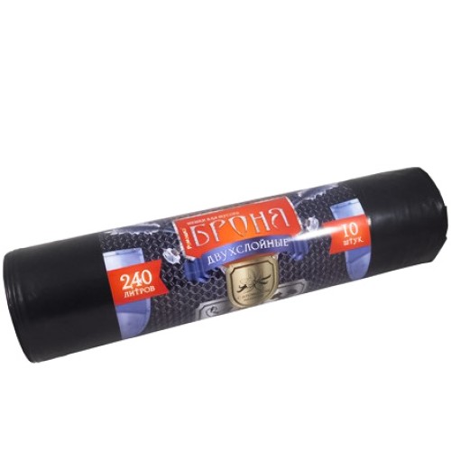 Мешок д/мусора ПВД 240 л (10 шт.) рулон 2-х слойный БРОНЯ (1/7 шт.) ВР-0013 в Екатеринбург — Uralhoz.ru