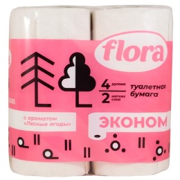 Туалетная бумага 2 сл. 4 шт. Флора Арома (1/12 шт.)