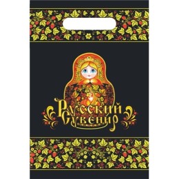 Пакет с прорубной ручкой ПВД 20х30 (30 мкм) Хохлома (100/2000 шт.) Интерпак