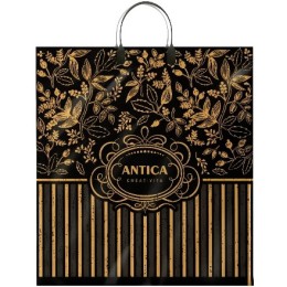 Пакет с пластиковой ручкой ПВД 40х44 (100 мкм) Антика черн. (10/100 шт.) Интерпак