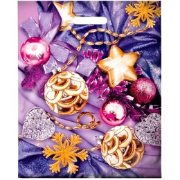 Пакет с прорубной ручкой ПВД 38х47 (60 мкм) Сиреневый вечер лам. (50/500 шт.) Интерпак