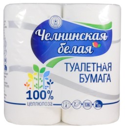 Туалетная бумага 2 сл. 4 шт. Челнинская Белая (1/12 шт.)