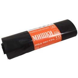 Мешок д/мусора ПВД 120 л (10 шт.) рулон Мишки (1/25 шт.) АКЦИЯ