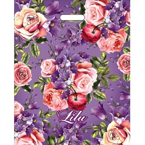 Пакет с прорубной ручкой ПВД 40х50 (80 мкм) Лилу (50/500 шт.) Интерпак в Екатеринбург — Uralhoz.ru