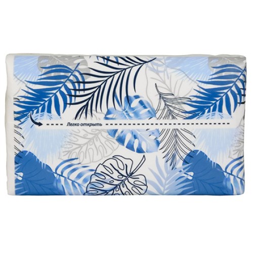 Салфетка V-сложение 21х18 (2 сл.) 200 л.Gratias Пальмы голубые Non Stop белая (1/25 шт.) АКЦИЯ в Екатеринбург — Uralhoz.ru