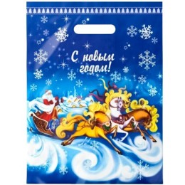 Пакет с прорубной ручкой ПВД 30х40 (35 мкм) Зимняя дорога (50/1000 шт.) Интерпак