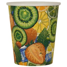 Стакан ГН  250/280 мл (d-80 мм) бумажный Фрукты (50/1000 шт.) ИнтроПластик