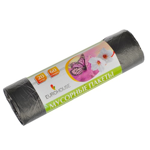 Мешок д/мусора ПНД 60 л (20 шт.) рулон черный Eurohouse (1/70 шт.) 3622 в Екатеринбург — Uralhoz.ru
