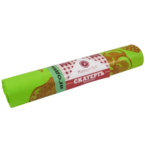 Скатерть в рулоне ПВД 110х180 (40 мкм) Ягодки салатовая (5 шт.) (1/20 шт.) Platinum Roll в Екатеринбург — Uralhoz.ru