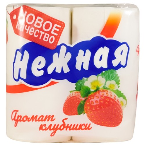Туалетная бумага 2 сл. 4 шт. Нежная Клубника  (1/12 шт.) в Екатеринбург — Uralhoz.ru