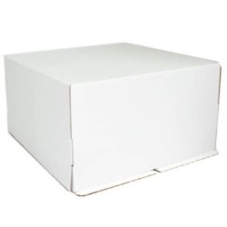 Короб для торта белый без окна 300х300х190 мм КОМПЛЕКТ (ДНО+КРЫШКА) (25 шт.) Т23Е