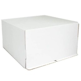 Короб для торта белый без окна 300х300х190 мм КОМПЛЕКТ (ДНО+КРЫШКА) (25 шт.) Т23Е
