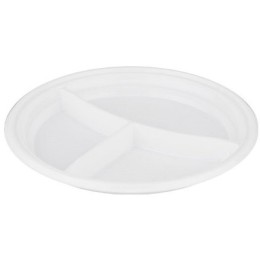 Тарелка D205 (3-секц.) ПС белая (100/1800 шт.) ПолиЭР
