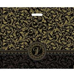 Пакет с прорубной ручкой ПВД 60х50 (70 мкм) Версаль черн (50/250 шт.) Интерпак