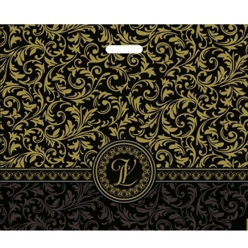 Пакет с прорубной ручкой ПВД 60х50 (70 мкм) Версаль черн (50/250 шт.) Интерпак в Екатеринбург — Uralhoz.ru