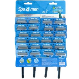 Станки одноразовые на блистере (24 шт.) Spa4Men (2 лезвия с увл.полоской) (1/40 шт.)
