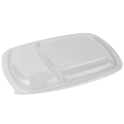К-230-2К (PP) Крышка к прямоугольному контейнеру прозрачная ПолиЭР (50/300 шт.)