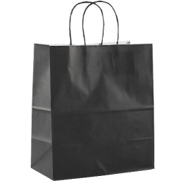 Пакет бумажный с кручеными ручками 240х140х280 Черный 80 г (300 шт.) 108-096