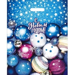 Пакет с прорубной ручкой ПВД 38х47 (60 мкм) Синева лам. (50/500 шт.) Интерпак