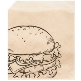 Уголок бумажный 175х140 бежевый подпергамент с печатью Бургер AVIORA (100/2000 шт.) 108-088