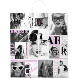 Пакет с пластиковой ручкой ПВД 40х44 (100 мкм) Стилист лам. (10/100 шт.) Интерпак