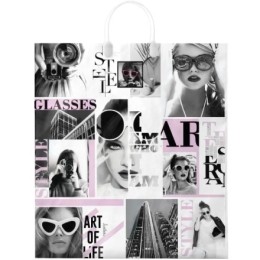 Пакет с пластиковой ручкой ПВД 40х44 (100 мкм) Стилист лам. (10/100 шт.) Интерпак