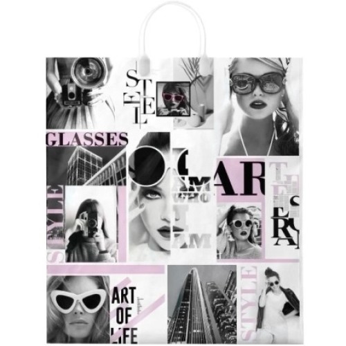 Пакет с пластиковой ручкой ПВД 40х44 (100 мкм) Стилист лам. (10/100 шт.) Интерпак в Екатеринбург — Uralhoz.ru