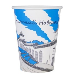 Стакан ГН 350 мл (d-90 мм) бумажный Города (50/800 шт.) ViRiDo