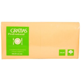 Салфетка 24х24 (1 сл.) 400 персик (пастельный цвет) Бигпак Gratias (1/12 шт.)