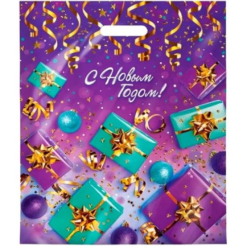 Пакет с прорубной ручкой ПВД 40х47 (45 мкм) Дари праздник (50/500 шт.) Интерпак в Екатеринбург — Uralhoz.ru