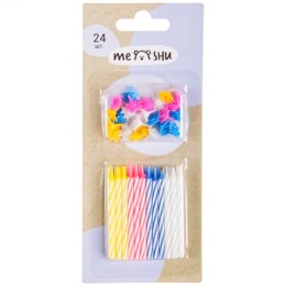 Свечи для торта на блистере с подставками 5,5см (24 шт.) MESHU (1/24 шт.)