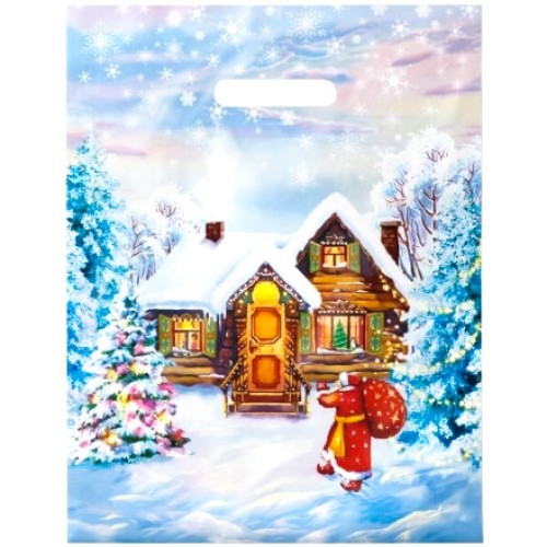 Пакет с прорубной ручкой ПВД 31х40 (60 мкм) Зимняя сказка лам. (50/500 шт.) Интерпак в Екатеринбург — Uralhoz.ru