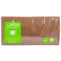 Салфетка 24х24 (1 сл.) 400 коричневая/шоколад Бигпак Интенсив Gratias (1/12 шт.)