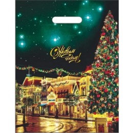 Пакет с прорубной ручкой ПВД 31х40 (60 мкм) Фиеста (50/500 шт.) Интерпак